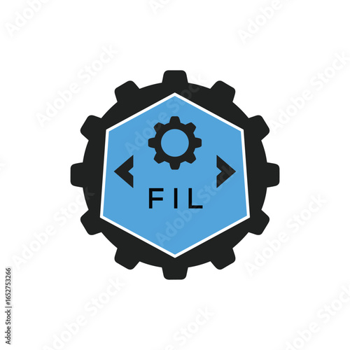 FMF Industrial Gear Logo Design – Engineering, Mechanical, and Construction Branding Icon. FMF Letter Logo.
