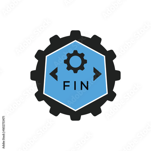 FMF Industrial Gear Logo Design – Engineering, Mechanical, and Construction Branding Icon. FMF Letter Logo.
