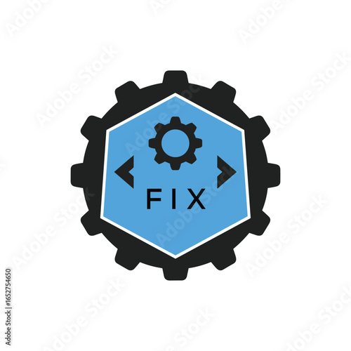 FMF Industrial Gear Logo Design – Engineering, Mechanical, and Construction Branding Icon. FMF Letter Logo.
