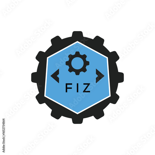 FMF Industrial Gear Logo Design – Engineering, Mechanical, and Construction Branding Icon. FMF Letter Logo.
