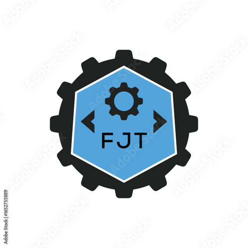 FMF Industrial Gear Logo Design – Engineering, Mechanical, and Construction Branding Icon. FMF Letter Logo.
