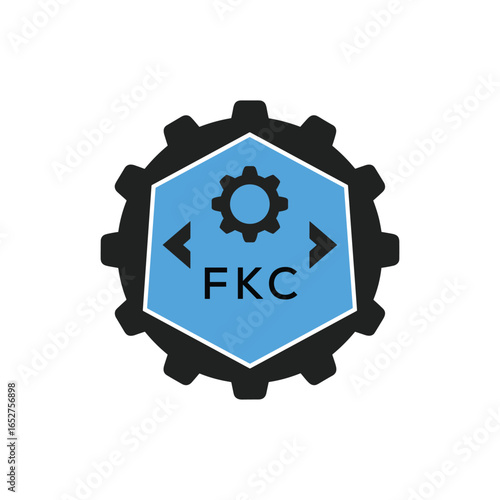 FMF Industrial Gear Logo Design – Engineering, Mechanical, and Construction Branding Icon. FMF Letter Logo.
