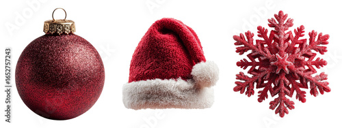 Isolated Christmas Decorations on Transparent Background for Holiday Use