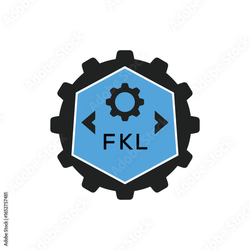 FMF Industrial Gear Logo Design – Engineering, Mechanical, and Construction Branding Icon. FMF Letter Logo.

