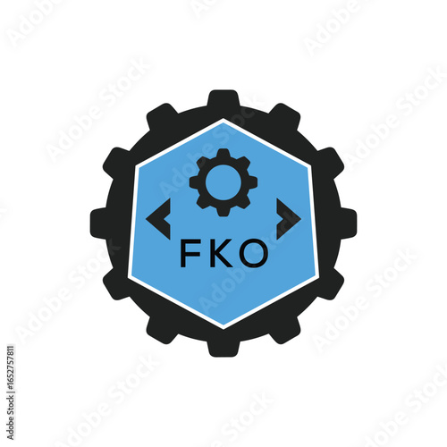 FMF Industrial Gear Logo Design – Engineering, Mechanical, and Construction Branding Icon. FMF Letter Logo.
