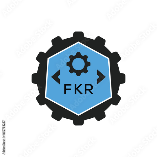 FMF Industrial Gear Logo Design – Engineering, Mechanical, and Construction Branding Icon. FMF Letter Logo.
