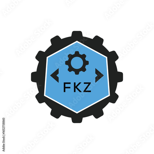 FMF Industrial Gear Logo Design – Engineering, Mechanical, and Construction Branding Icon. FMF Letter Logo.
