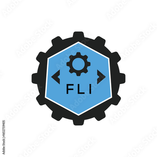 FMF Industrial Gear Logo Design – Engineering, Mechanical, and Construction Branding Icon. FMF Letter Logo.
