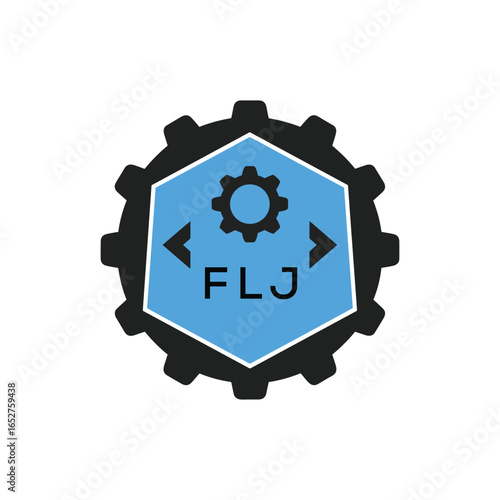 FMF Industrial Gear Logo Design – Engineering, Mechanical, and Construction Branding Icon. FMF Letter Logo.
