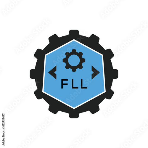 FMF Industrial Gear Logo Design – Engineering, Mechanical, and Construction Branding Icon. FMF Letter Logo.
