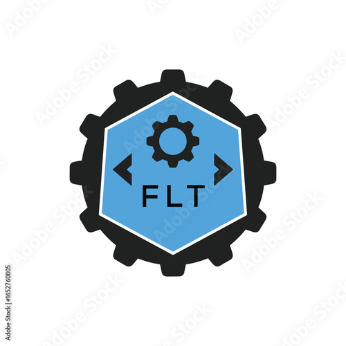 FMF Industrial Gear Logo Design – Engineering, Mechanical, and Construction Branding Icon. FMF Letter Logo.
