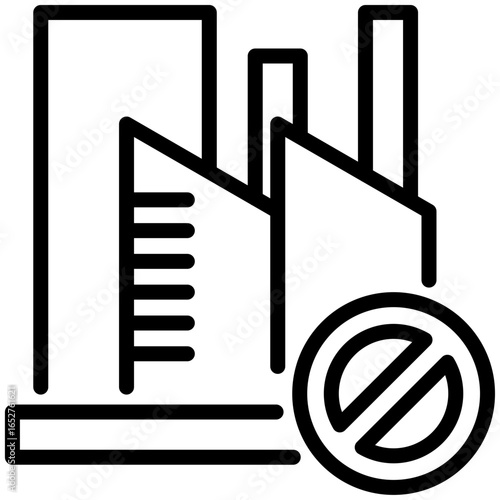 closed factory icon isolated on white background. vector illustration icon for economic crisis