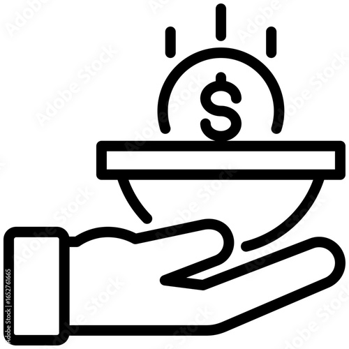 poverty icon isolated on white background. vector illustration icon for economic crisis