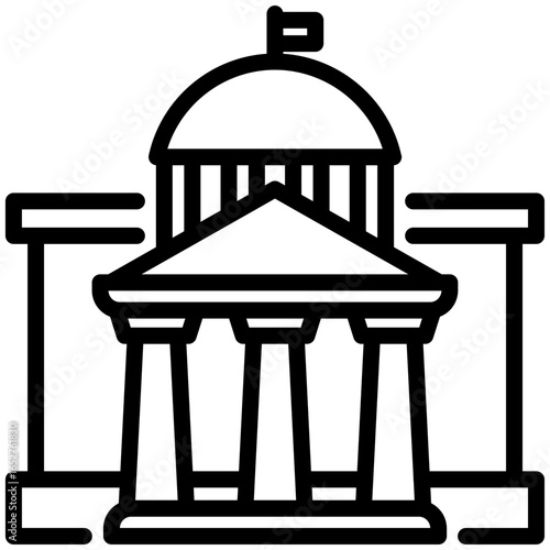 government icon isolated on white background. vector illustration icon for economic crisis