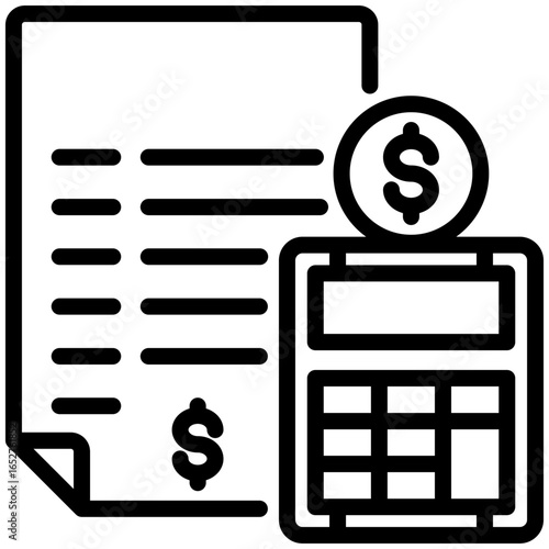 calculation icon isolated on white background. vector illustration icon for economic crisis