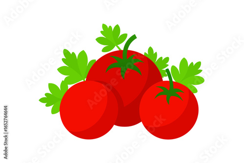 red tomato isolated on white