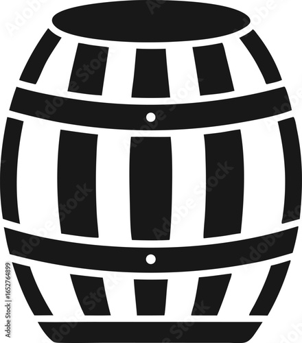 Beer Barrel Icon Silhouette Vector Illustration Black