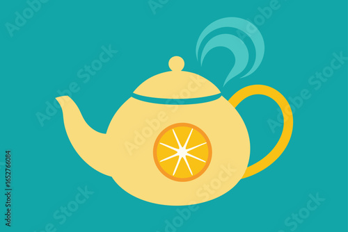 teapot with lemon
