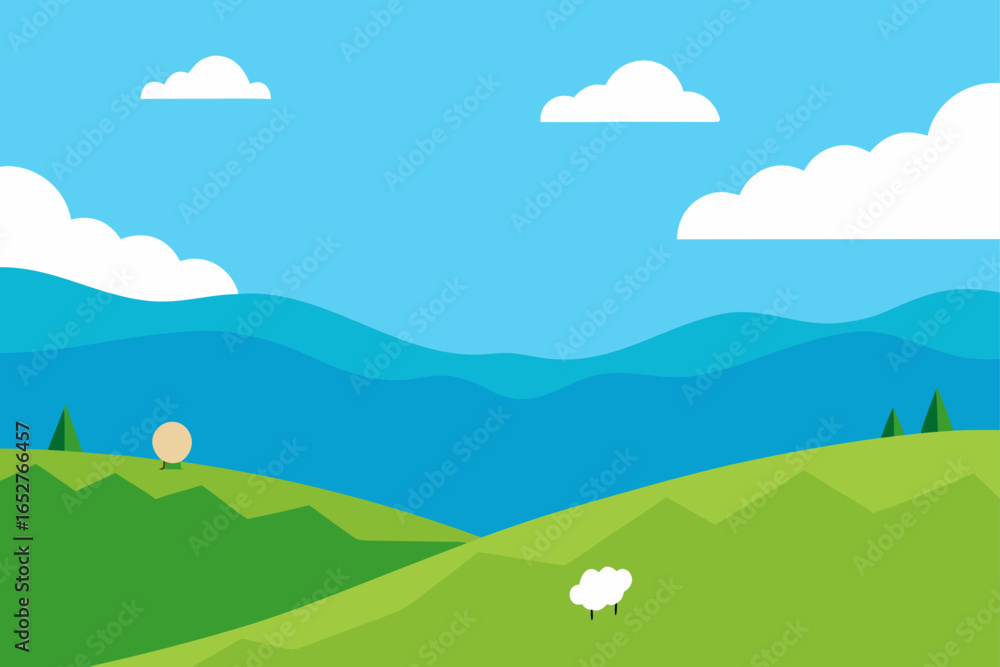 Fototapeta premium landscape with mountains and blue sky