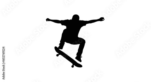 dynamic skateboarder silhouette transparent background for design projects