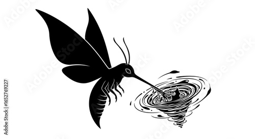 dramatic moth vortex transparent background vector illustration