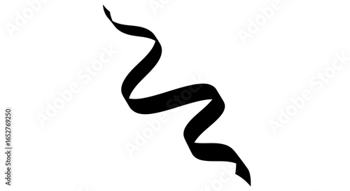 elegant black ribbon transparent background for design projects