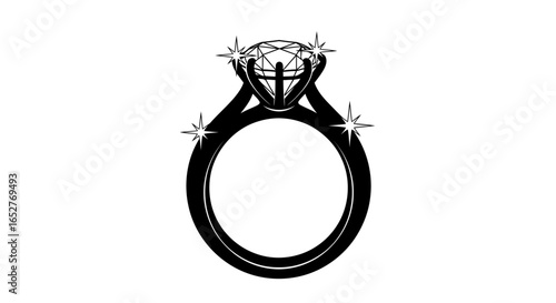 elegant diamond ring transparent png for design projects