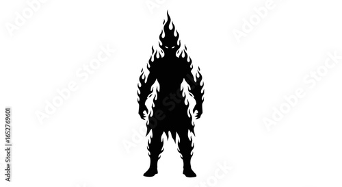fiery demon silhouette transparent background png for design projects