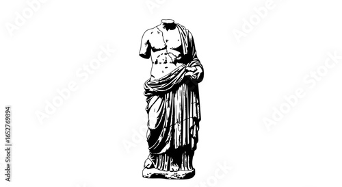 headless statue vector transparent background isolated illustration
