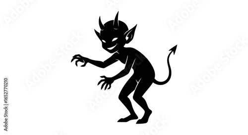 impish devil silhouette transparent background png for design projects