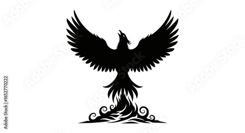 majestic phoenix silhouette transparent png for design projects