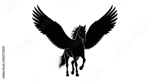 majestic pegasus silhouette transparent background for design projects