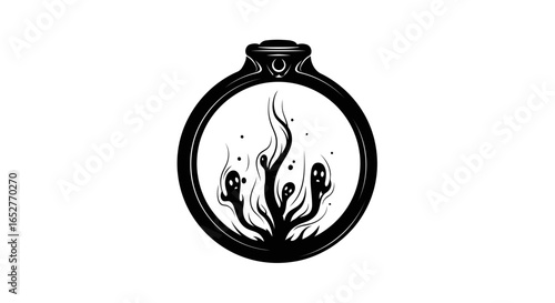 mystical potion jar transparent background isolated vector illustration