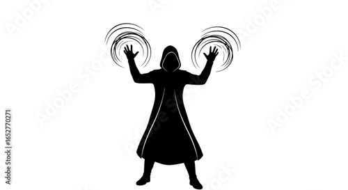 mysterious sorcerer silhouette transparent background for design projects