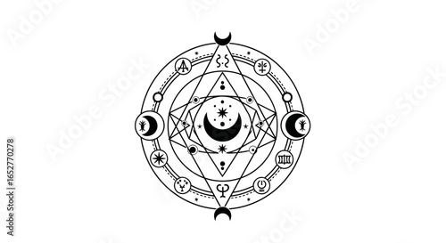mystical celestial symbol transparent png for occult designs digital art