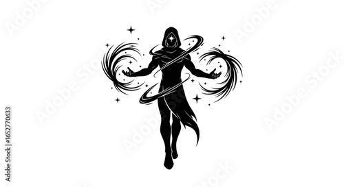 powerful sorcerer silhouette transparent background perfect for design projects
