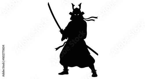 powerful samurai silhouette transparent background png for design projects