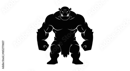 powerful orc silhouette transparent background perfect for game design