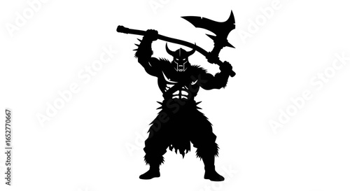 powerful transparent barbarian silhouette isolated warrior for game design
