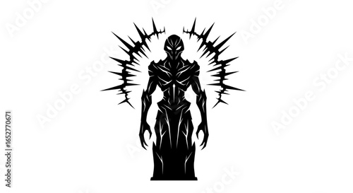 powerful transparent background demon illustration for game design and print