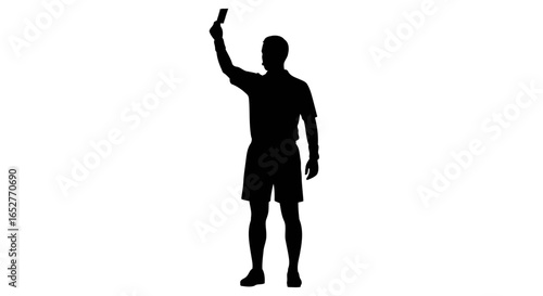 referee silhouette with transparent background perfect for sports design