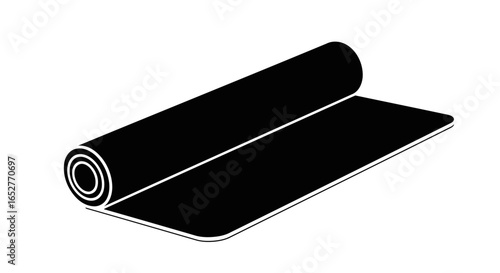 rolled yoga mat vector illustration with transparent background perfect for design projects