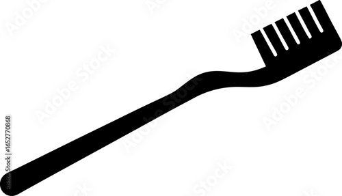 Toothbrush Icon Silhouette Vector Illustration Black
