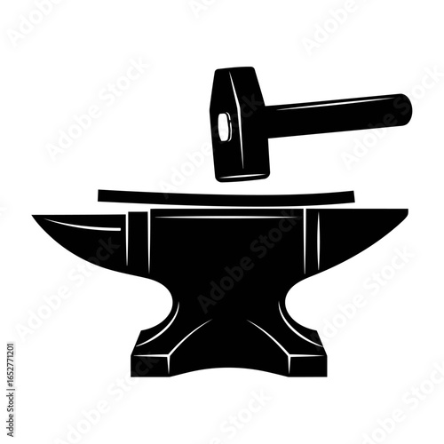 transparent anvil and hammer perfect for blacksmith logos designs