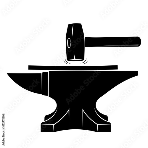 transparent background anvil and hammer illustration for design projects