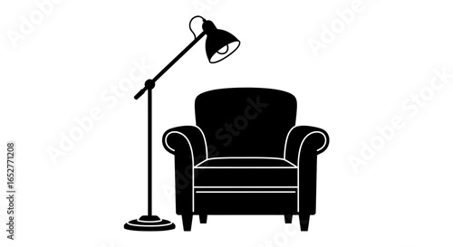 transparent background armchair and floor lamp perfect for home decor designs