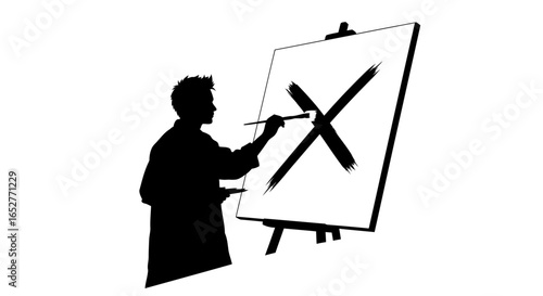 transparent background artist silhouette isolated painting illustration