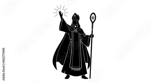 transparent background bishop silhouette isolated religious figure for design projects