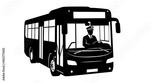 transparent background bus driver illustration perfect for transportation designs