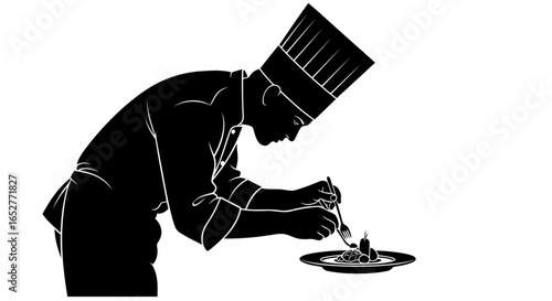 transparent background chef silhouette isolated culinary art for design
